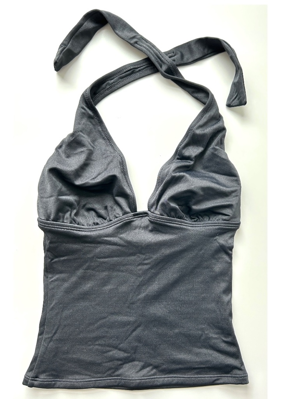 J.Crew NWOT Swimsuits Piscina Halter Swing Tank Top Size D-Cup XS Dark Charcoal